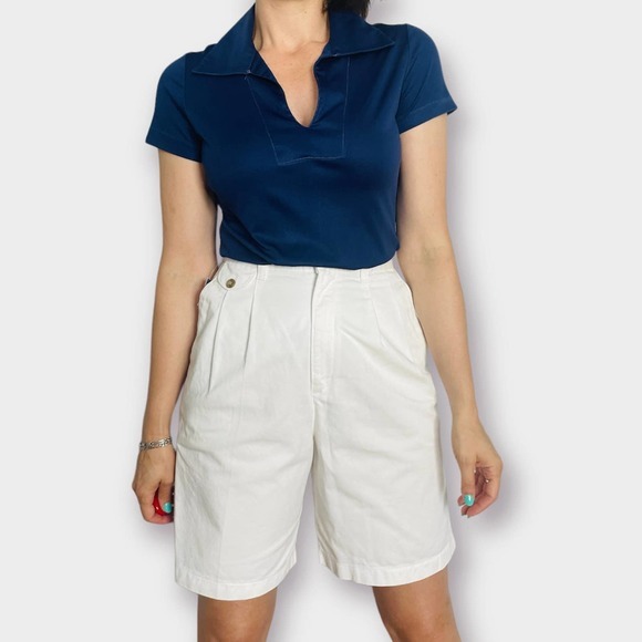 70s‎ Ship and Shore Navy Dagger Collar Shirt - Picture 2 of 6